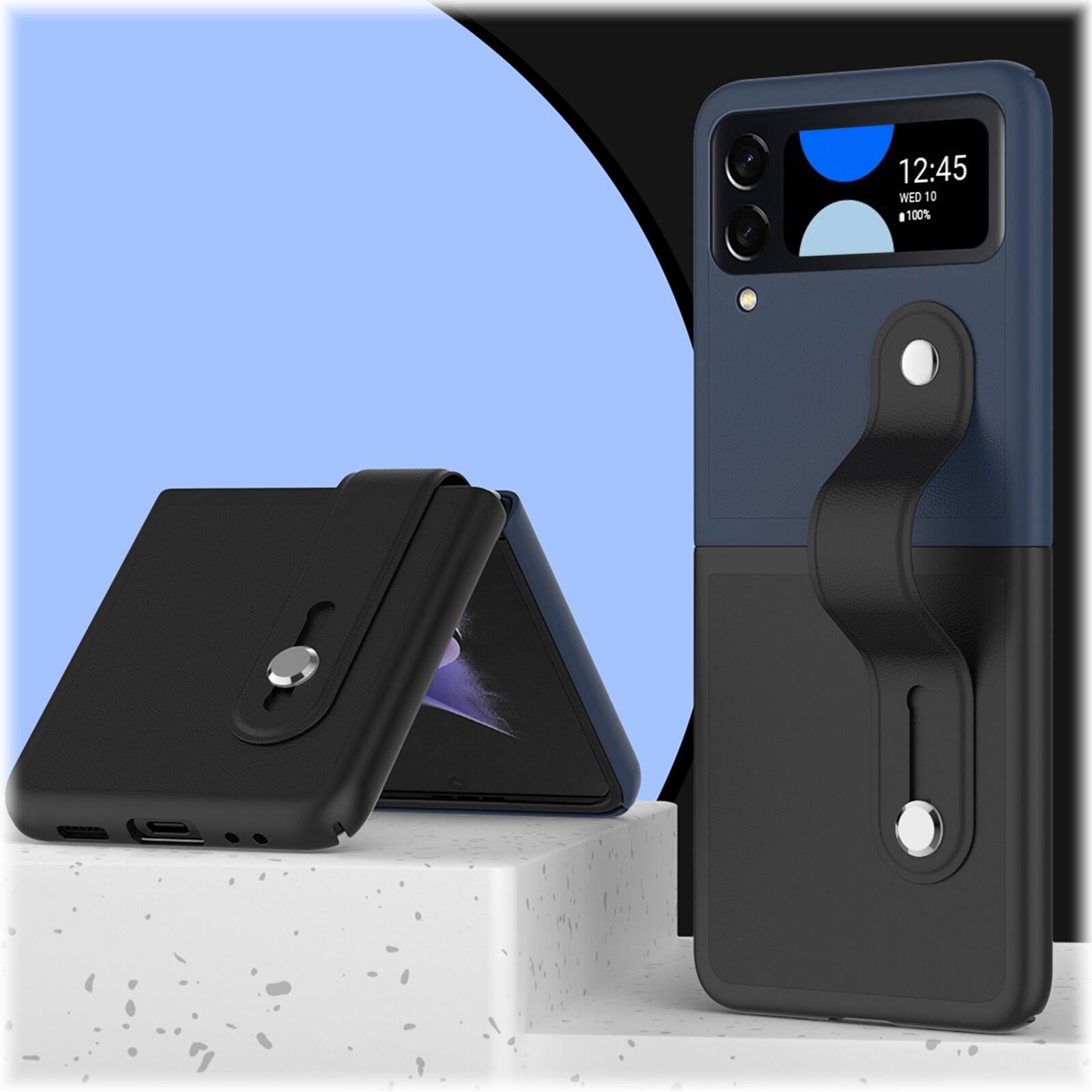 Alt View 13. SaharaCase - FingerGrip Series Case with Strap for Samsung Galaxy Z Flip4 - Black/Blue.