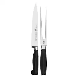 ZWILLING - Four Star 2-pc Carving Knife & Fork Set - Stainless Steel