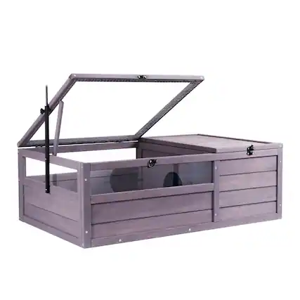 Front. Boyel Living - Tortoise Habitat Wooden Small Animal House Indoor Outdoor Enclosure.