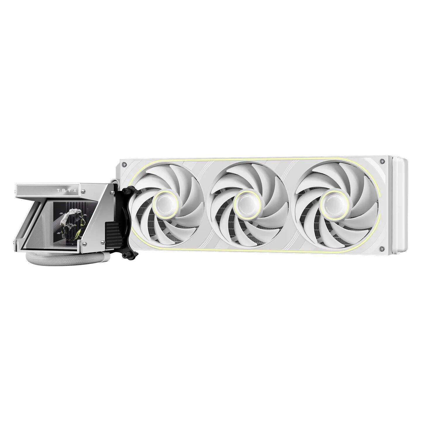 Left. TRYX - HOLO ARGB 360mm Holographic AIO Liquid Cooler - White.