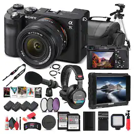 Sony - Alpha a7C Mirrorless Camera W/ 28-60mm Lens Black ILCE7CL/B - Pro Bundle