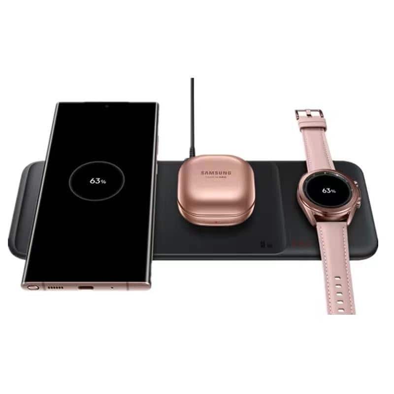 RISOKEYS - 2-in-1 Wireless Charger - Phone Stand Compatible with Samsung Earphones, Watches, 3-in-1 Charger Station For Samsung - Black