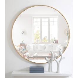 Elegant Decor - Metal frame Round Mirror 42 inch finish - Brass