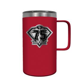 Great American Products - San Francisco 49ers 75th Anniversary 18oz. Hustle Scarlet Travel Mug - Multicolor