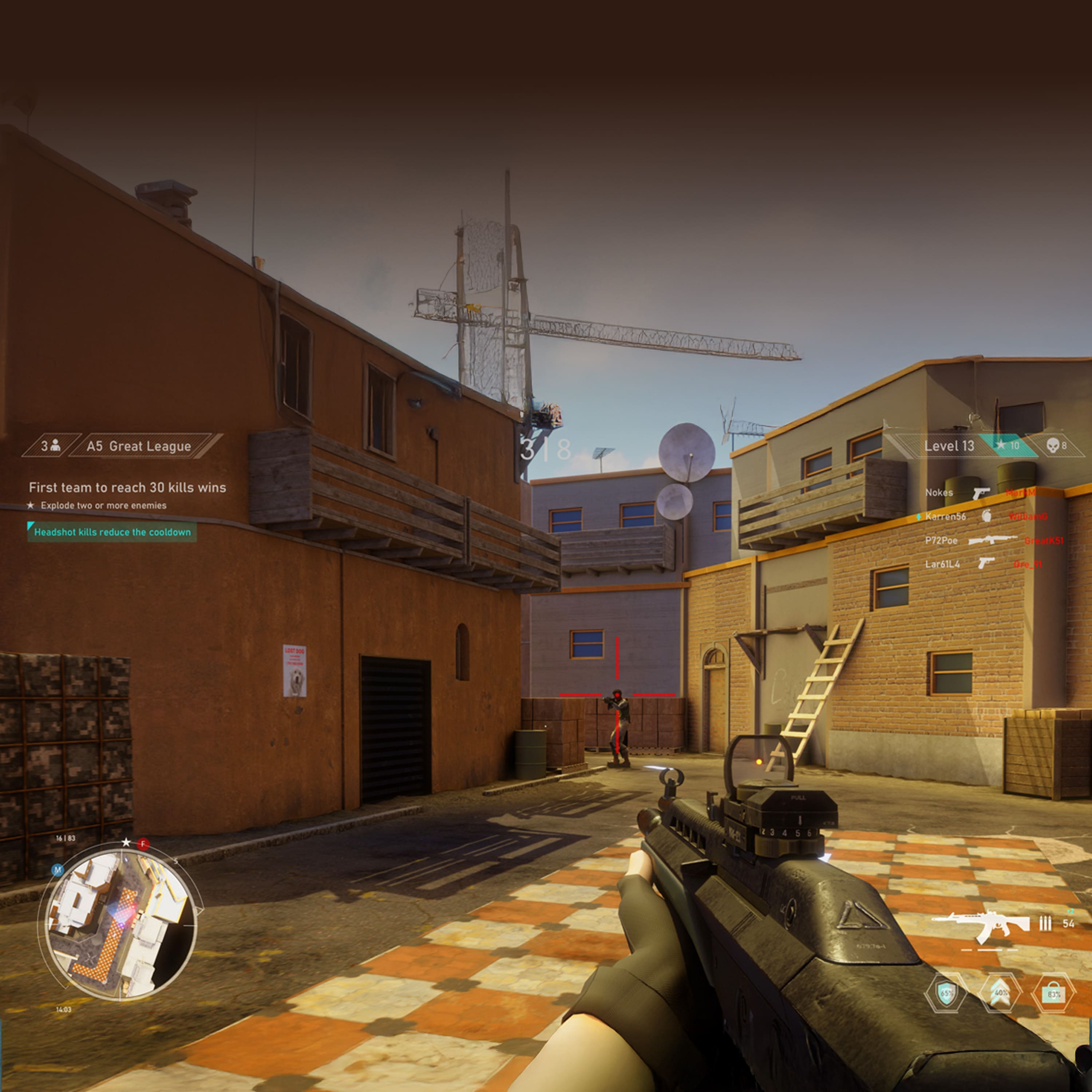 3v3 AS Great League
First team to reach 30 kills wins
* Explode two or more enemies
* Headshot kills reduce the cooldown
Level 13
10/10
8
Players:
- Nokes
- Karran56
- LandSL4
- Pt73Poe
- Drealks
- LIL Gre1
- SIBI
Headshot kills reduce the cooldown