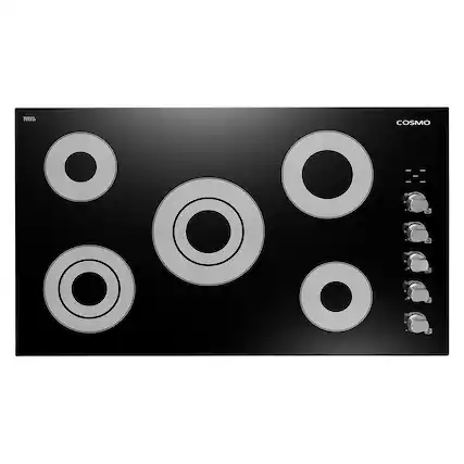 Front. COSMO - COS-365ECC 36 in. Electric Ceramic Glass Cooktop with 5 Burners, Hot Surface Indicator Light and Control Knobs - Black.