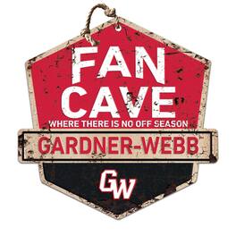 Jardine - Gardner-Webb Bulldogs 20" x 20" Fan Cave Badge Sign - Red