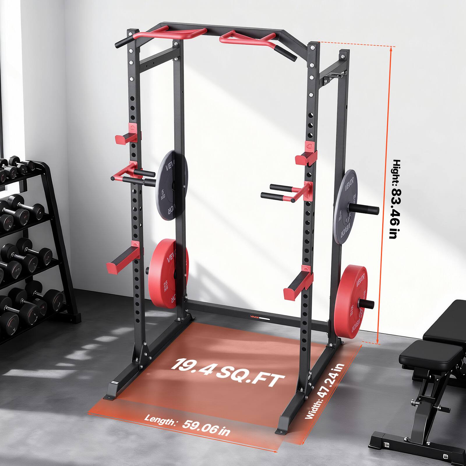 VEL MEC  
OR iEG VEI g 5 R I Y 6 5-  
19.4 SQ.FT  
Length: 59.06 in  
Width: 47.24 in  
Height: 83.46 in