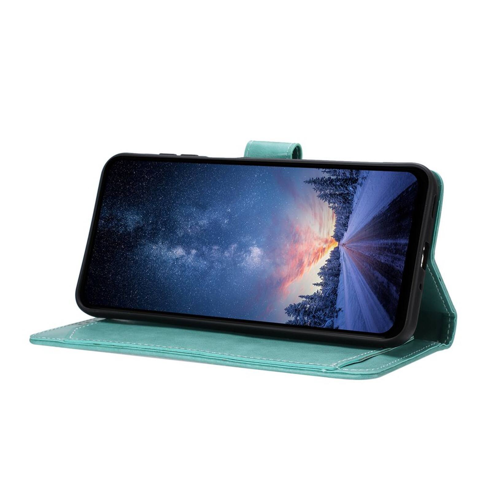 Left. Dteck - Dteck Wallet Folio Case for Apple iPhone 17 Pro Max, Shockproof Magnetic PU Leather Flip Card Slots Stand Case - Green.