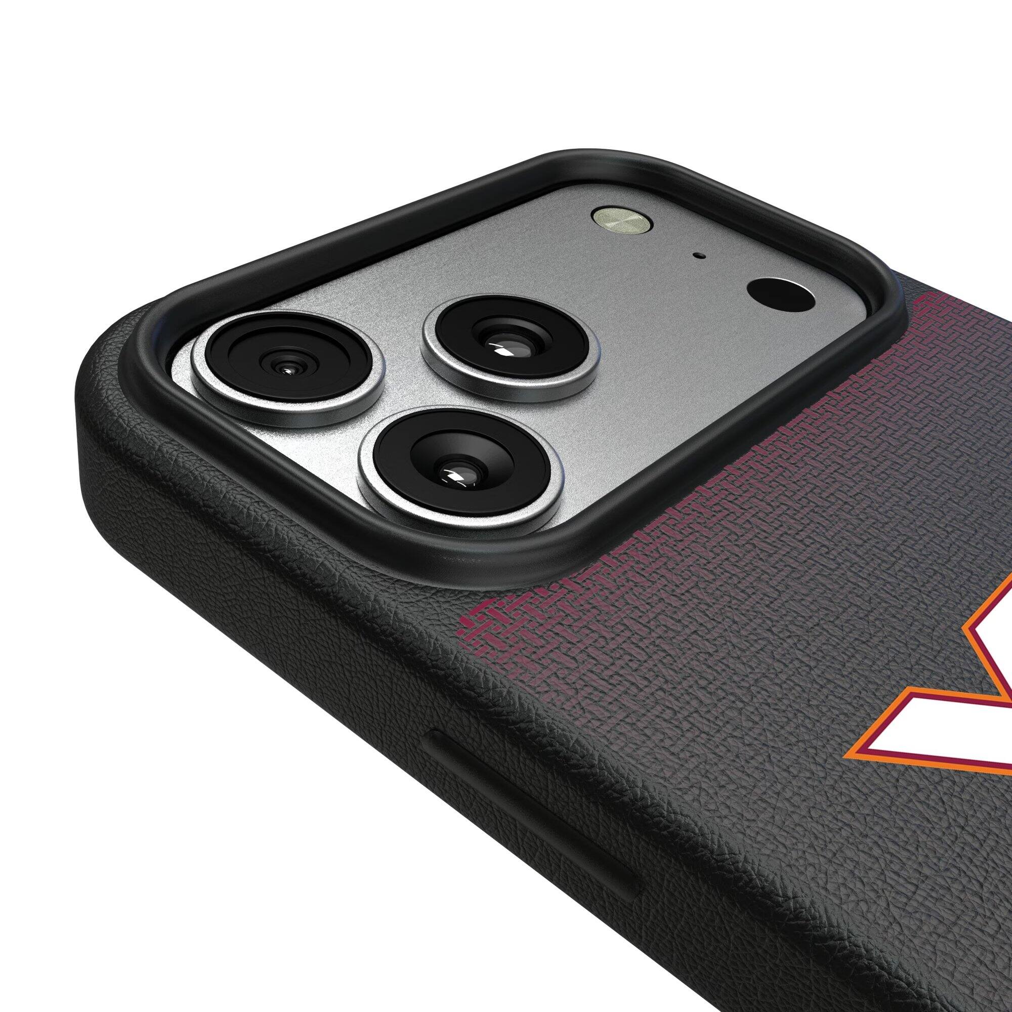Alt View 2. Keyscaper - Virginia Tech Hokies Linen Logo iPhone Magnetic Bump Case - 17 Air - Black.