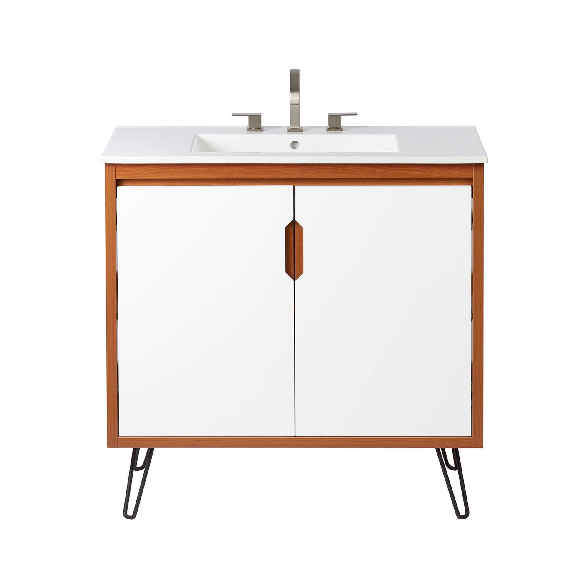 Alt View 2. Modway - Energize Bathroom Vanity Basin Included by Modway - Cherry-White-White.