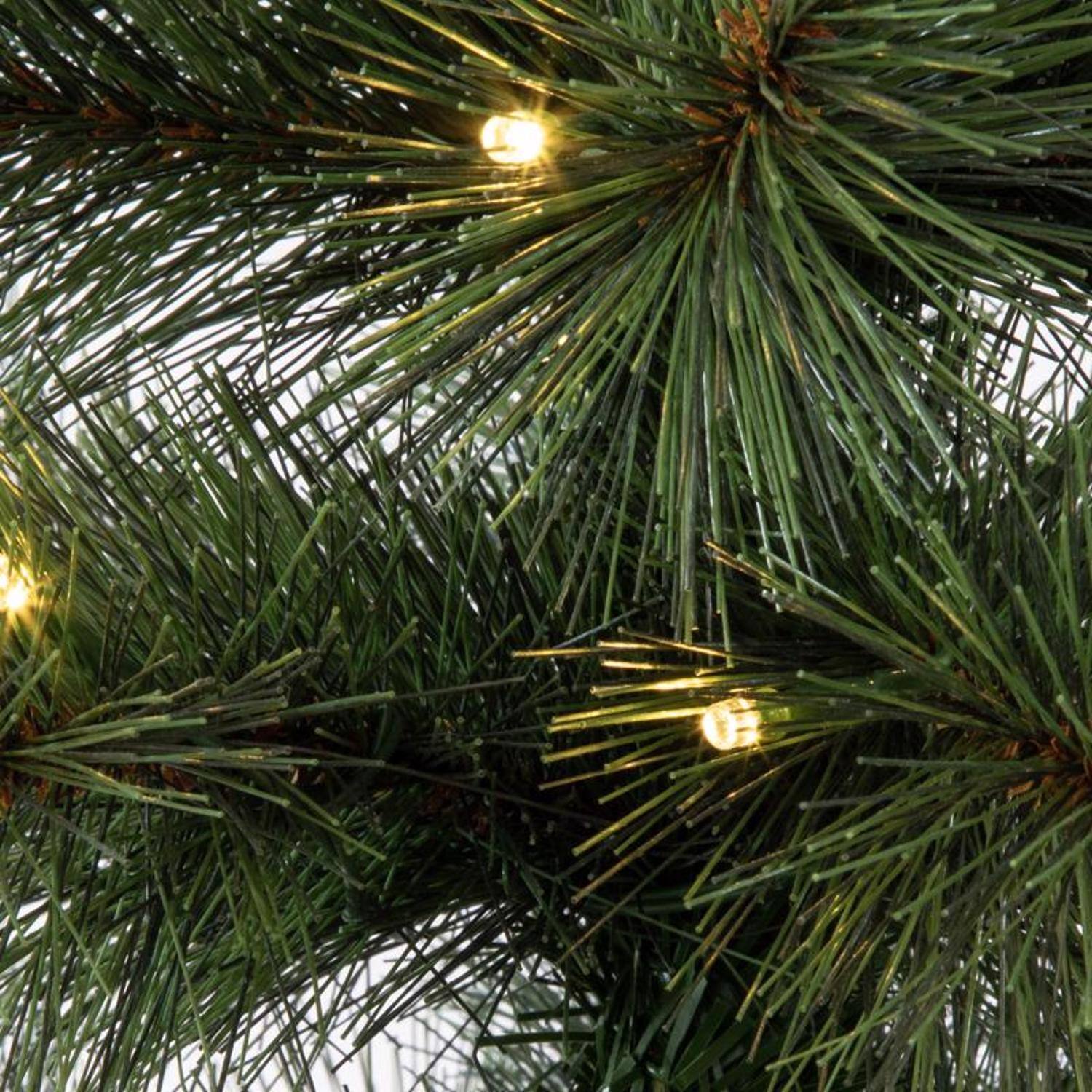 Left. Celebrations - Celebrations 3 ft. Slim LED 50 ct Table Top with Wood Base Color Changing Christmas Tree - Green.
