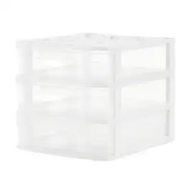Gracious Living - 3 Drawer Desktop Countertop Storage with Organizer Lid, White
