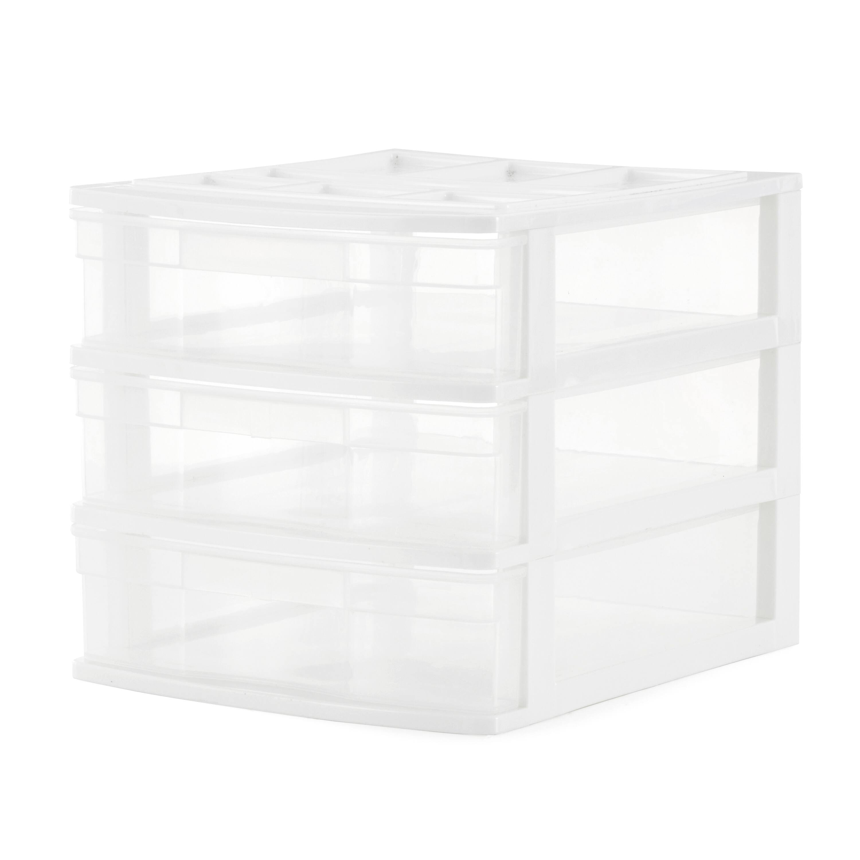 Front. Gracious Living - Gracious Living 3 Drawer Desktop Countertop Storage with Organizer Lid, White.