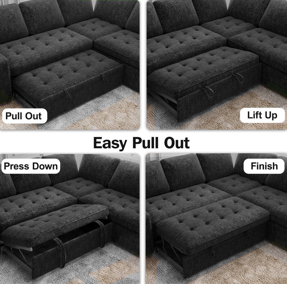 Easy Pull Out

1. Pull Out
2. Lift Up
3. Press Down
4. Finish