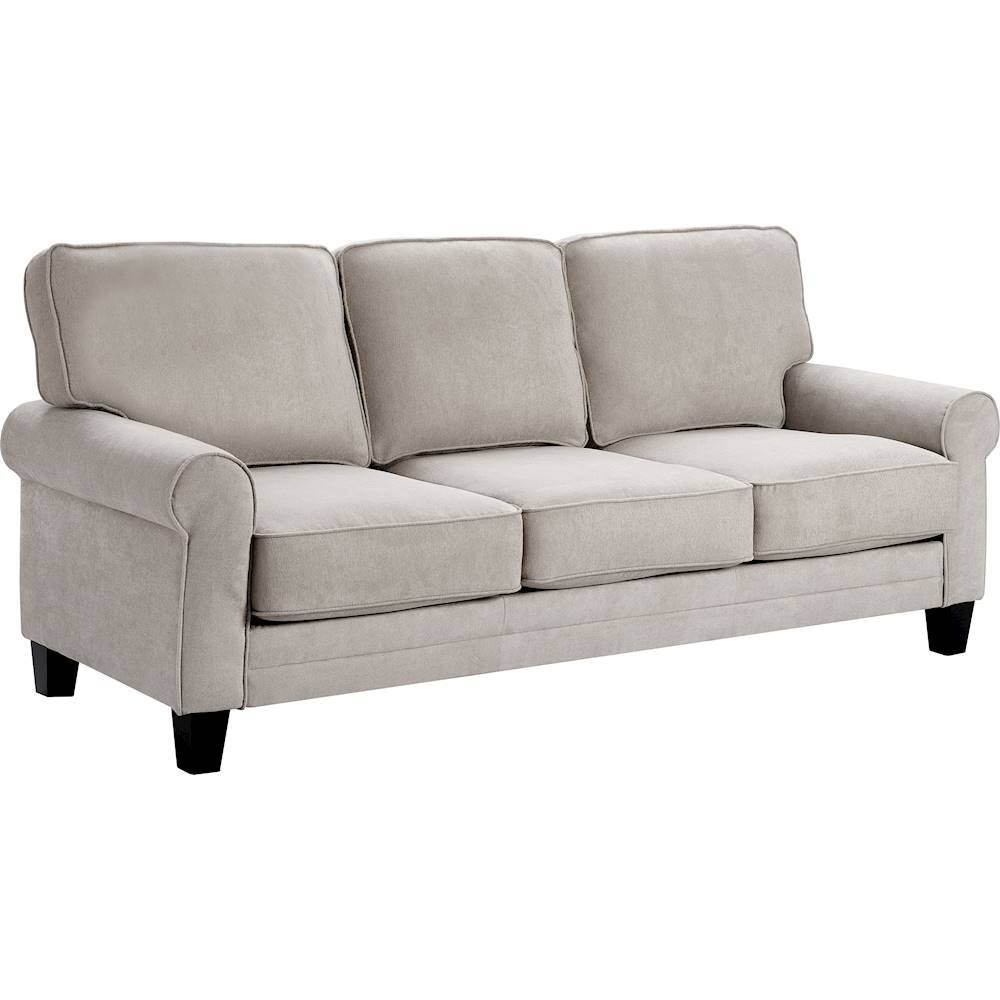 Angle. Serta - Copenhagen 3-Seat Fabric Sofa - Light Gray.