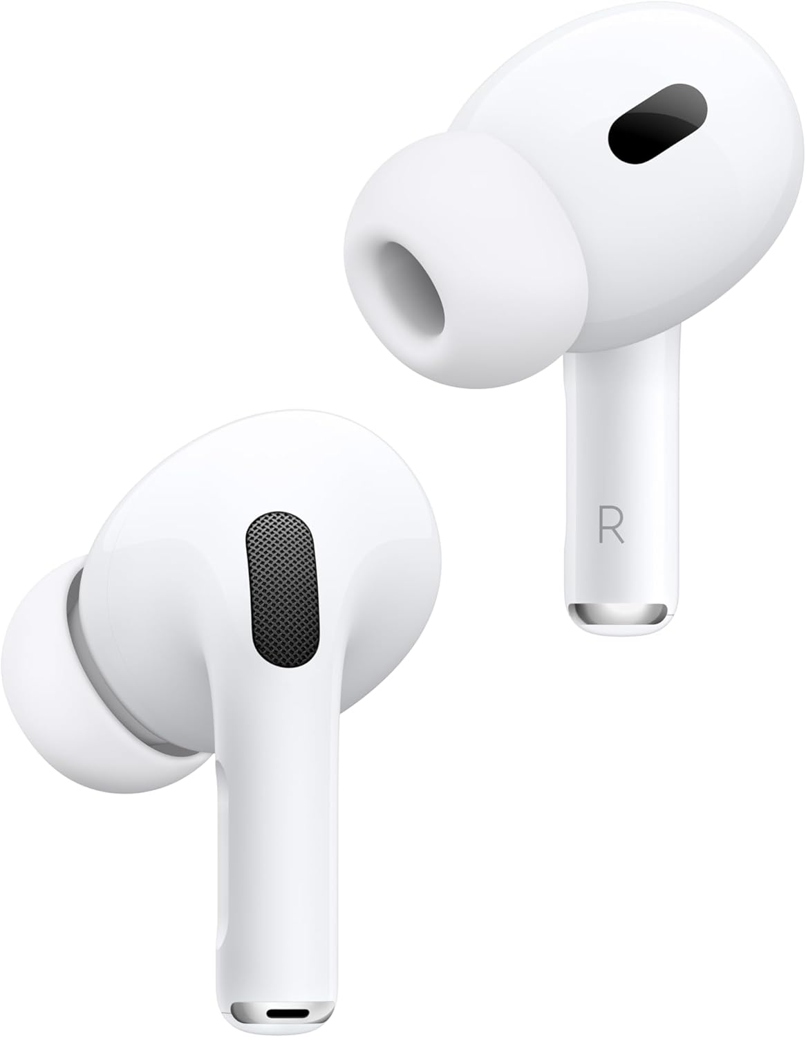 Front. Apple - Apple AirPods Pro (2nd Gen) with MagSafe Case (USB-C) Active Noise Cancelling White.