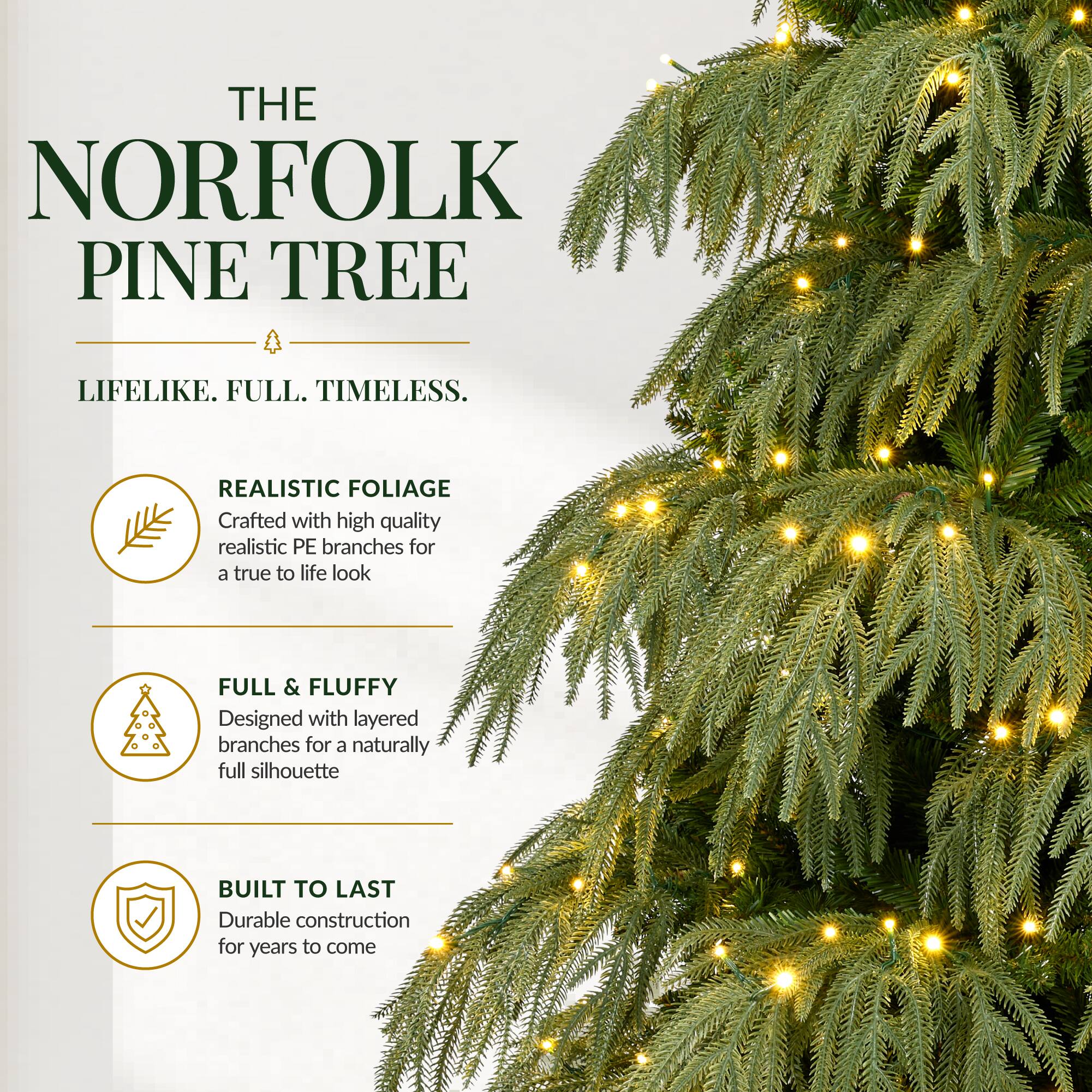 Best Choice Products 12Ft Pre Lit Artificial Norfolk Pine Christmas ...