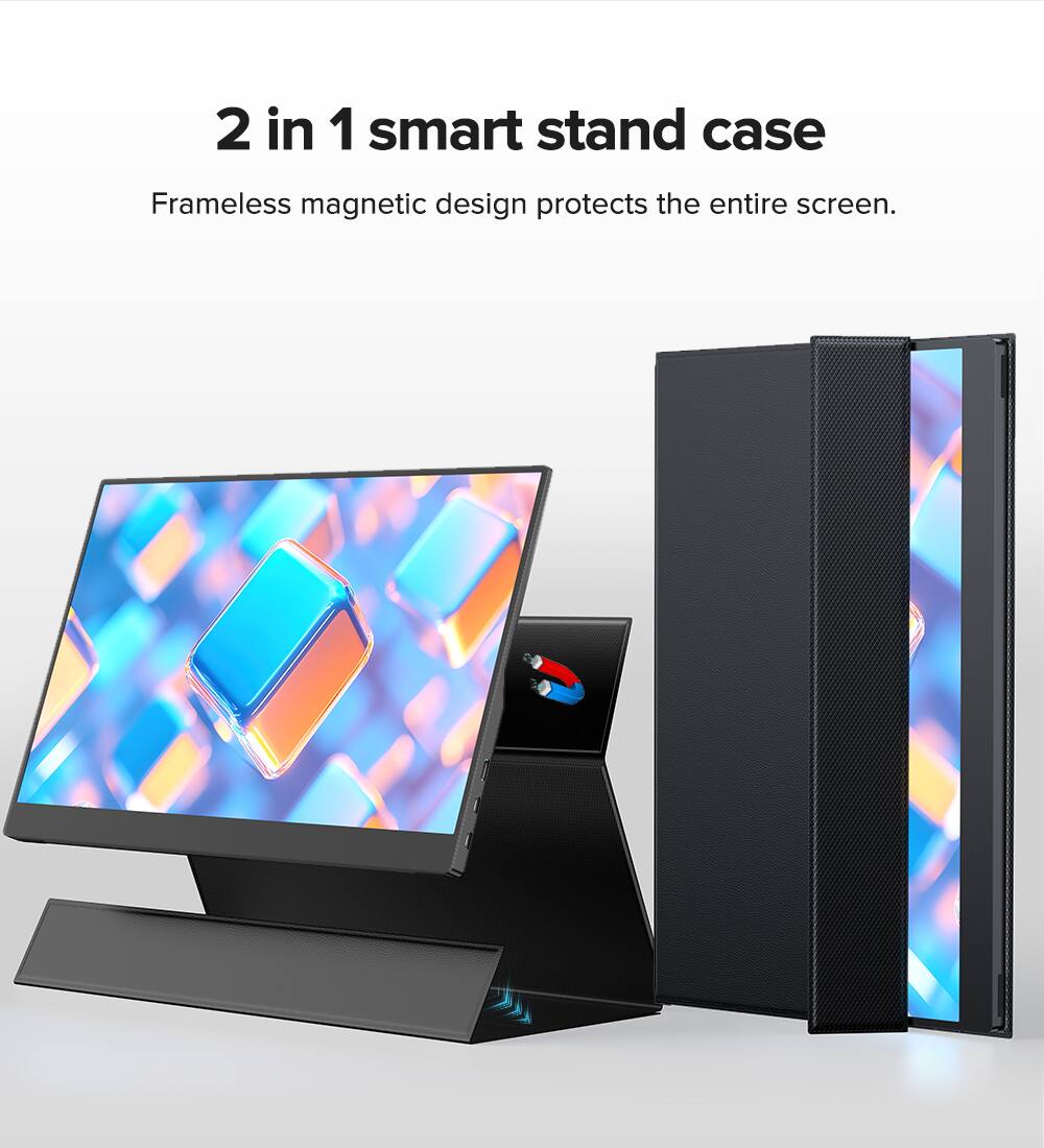 2 in 1 smart stand case  
Frameless magnetic design protects the entire screen.