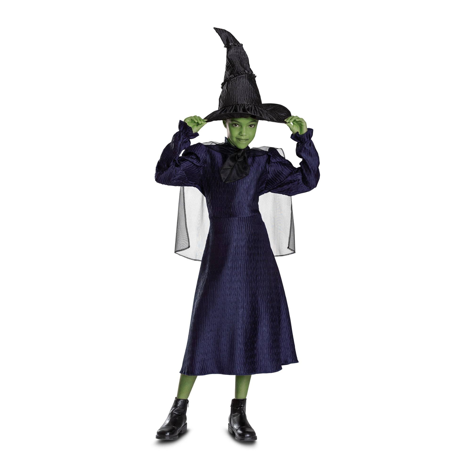 Front. Disguise - Wicked Elphaba Classic Child Costume | Large 10-12 - Black.