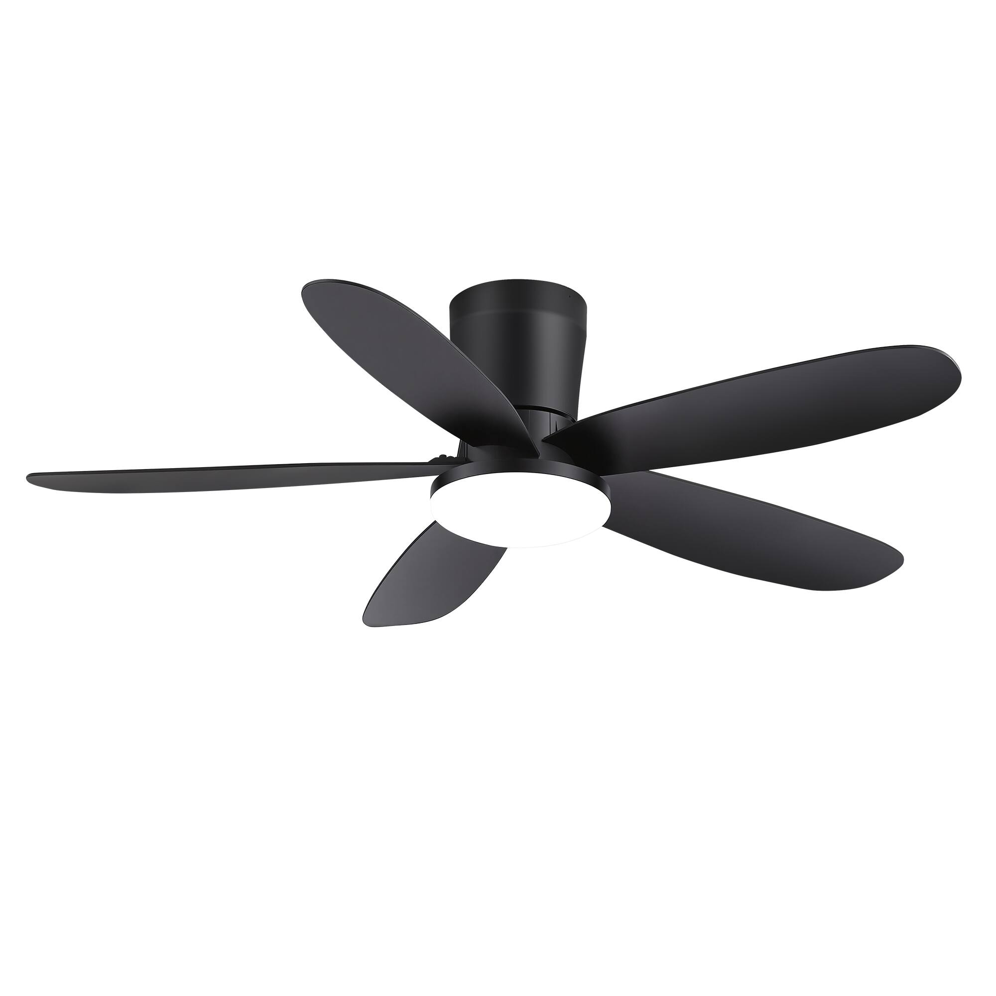 Alt View 10. Breezary - 42-Inch Modern Ceiling Fan with Acrylic Shade, Dimmable LED Light, 3 CCT, 6-Speed Remote, Timer, Flush Mount, ABS Blades - 42-Inch Black Ceiling Fan.