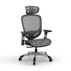 Front. Staples - Hyken Ergonomic Mesh Swivel Task Chair - Charcoal Gray.