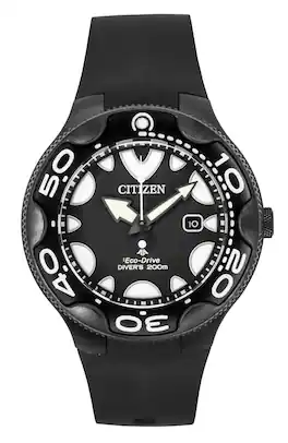 Citizen - Promaster Eco-Drive Orca Polyurethane Strap Dial Diver's BN0235-01E 200M Men's Watch - Black