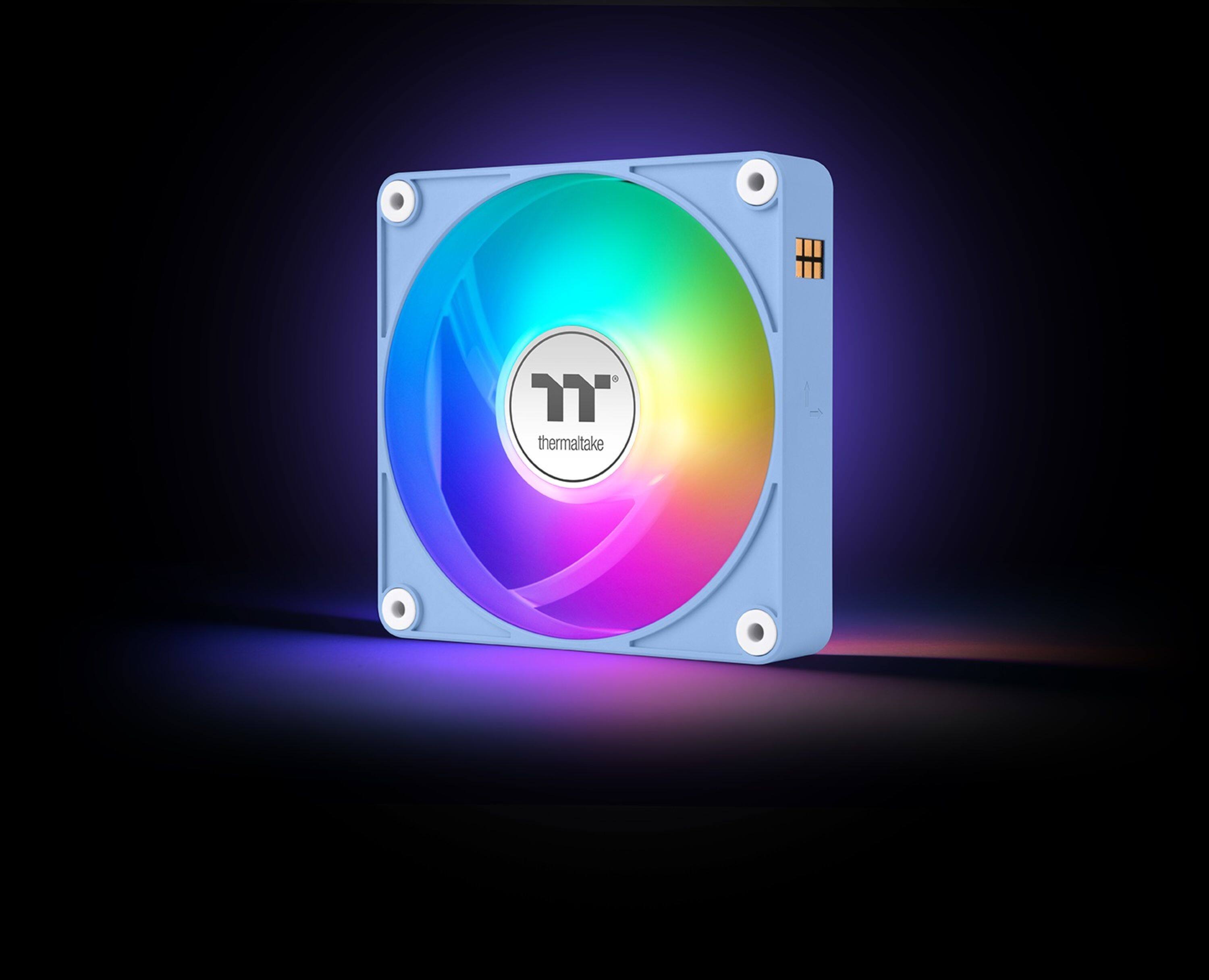 Left. Thermaltake - CT120 EX ARGB Sync 120mm Computer Case Cooling Fan (3-Pack) - Hydrangea Blue.