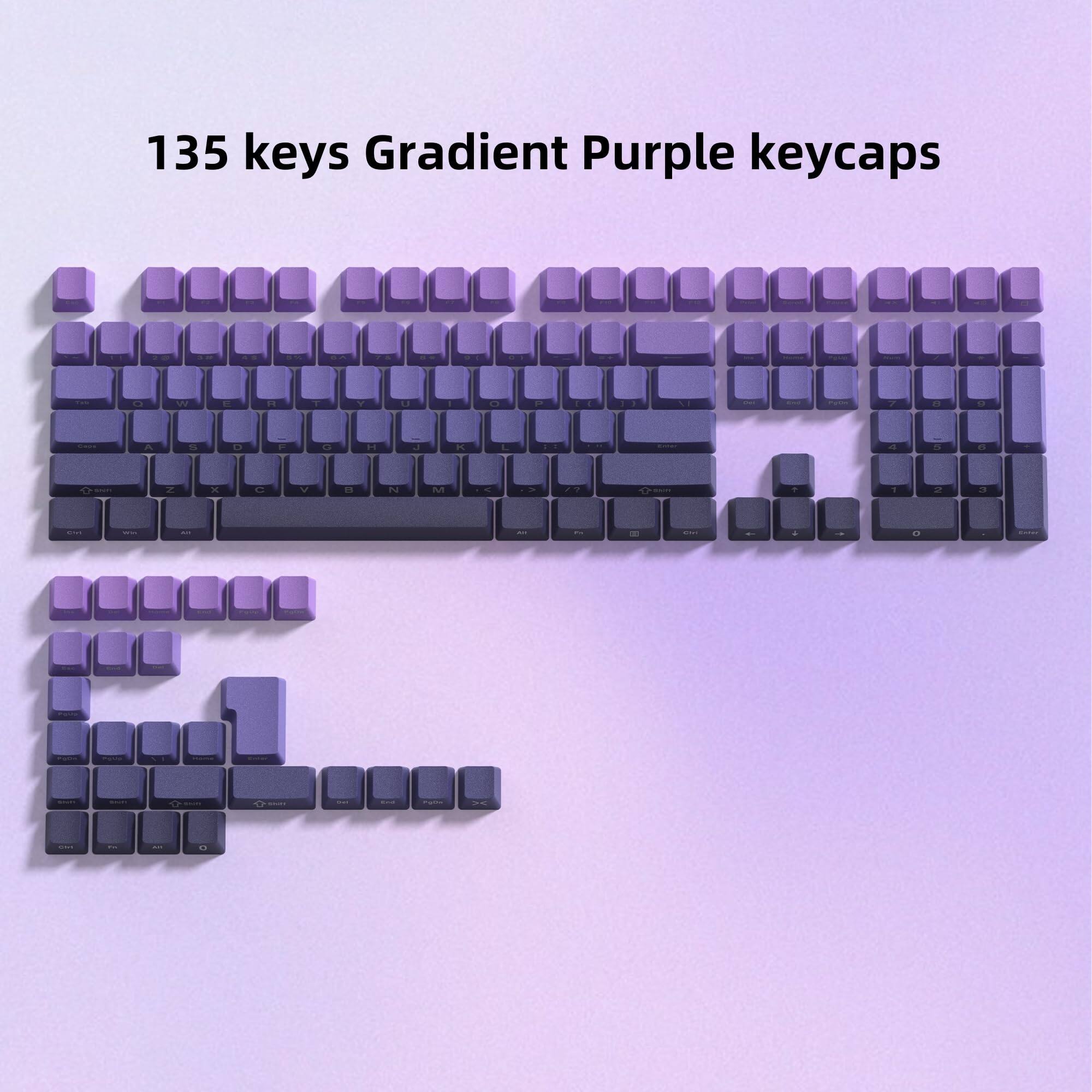 135 keys Gradient Purple keycaps