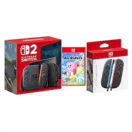 Switch 2 Console with Kirby Air Riders and Extra Joy-Cons Bundle - Nintendo Switch 2