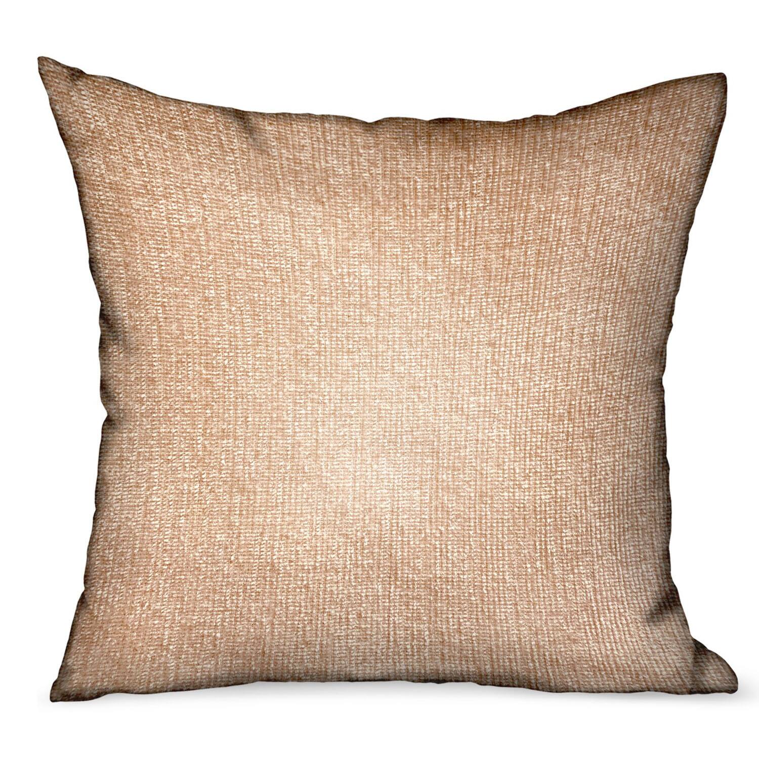 Front. Plutus Brands - Lush Sepia Solid Luxury Outdoor Indoor Throw Pillow Double sided 12" x 20" - Off White.