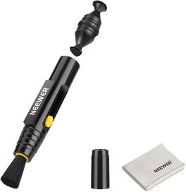Neewer - 2-in-1 Camera Lens Cleaning Kit, Double-Head Brush Pen & Microfiber Cloth, HM-51