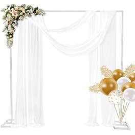 GARVEE - 8FT x 8FT Metal Square Arch Stand, Wedding Backdrop Stand, Square Wedding Arch for Wedding Ceremony, Anniversary, White - White