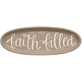 BreeBe - *We Are Faith-Filled Oval Tray - Taupe
