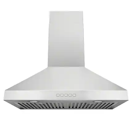 Front. Hauslane - Hauslane WM-530 PRO 30-in Convertible Wall-Mounted Range Hood - Silver.