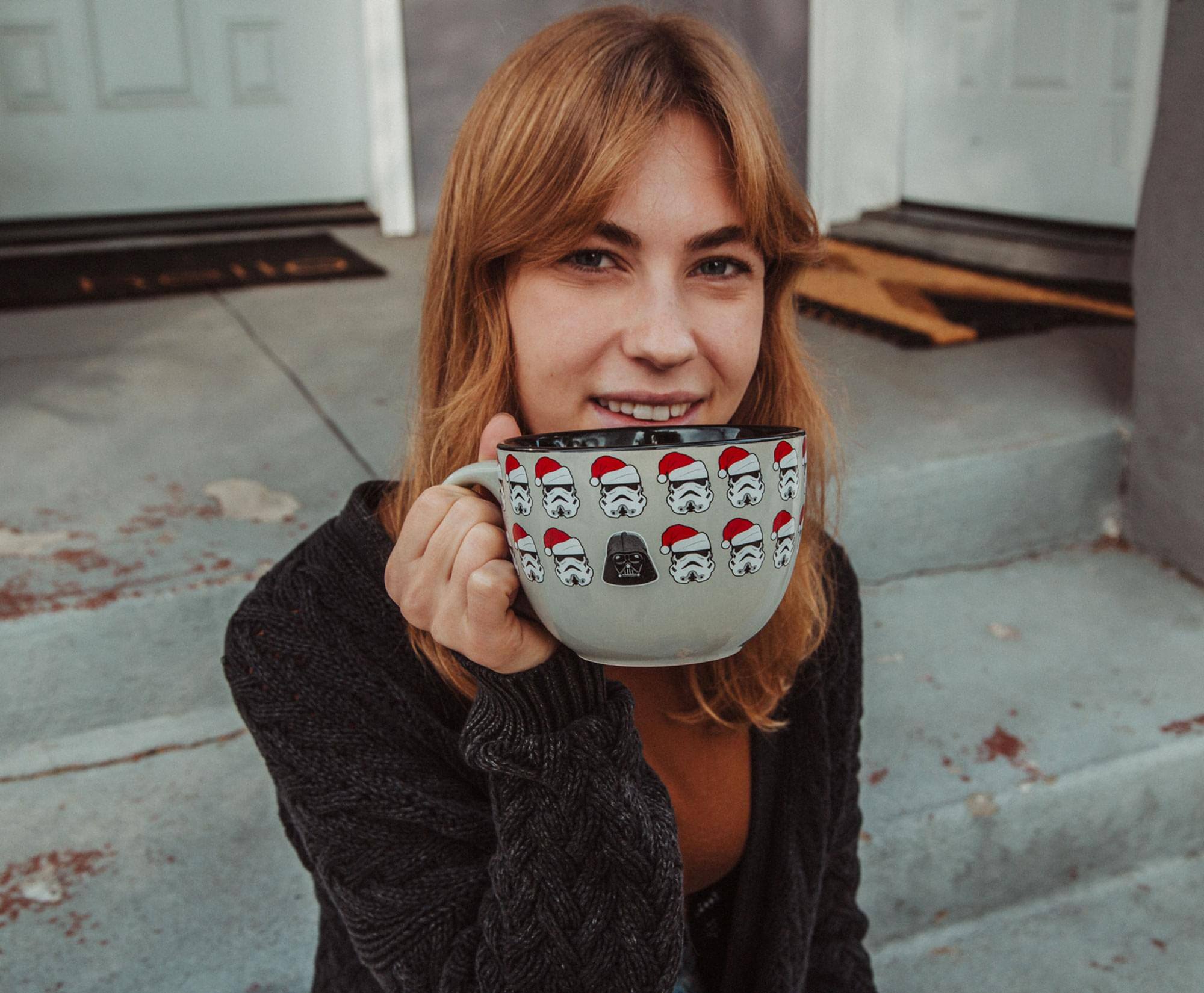Alt View 3. Silver Buffalo - Star Wars Darth Vader Holiday Empire Ceramic Soup Mug | Holds 24 Ounces - Grey.