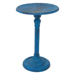 Sunnydaze - Art Deco Sunburst Metal Bird Bath - 14 in - Blue Patina