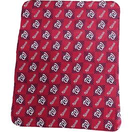 Logo Brands - Washington Nationals 60'' x 50'' Repeat Pattern Lightweight Throw Blanket - Multicolor