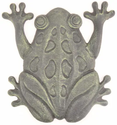 Front. BreeBe - Frog Stepping Stone Antique Bronze - Grey.