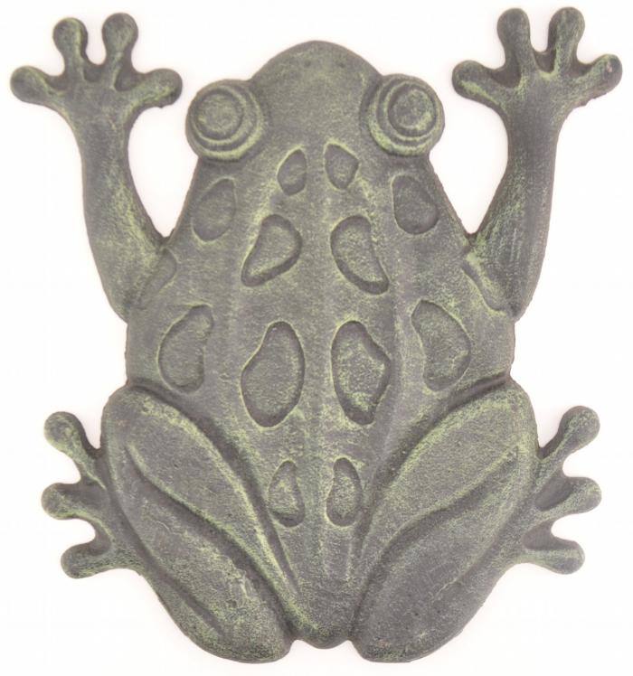 Front. BreeBe - Frog Stepping Stone Antique Bronze - Grey.