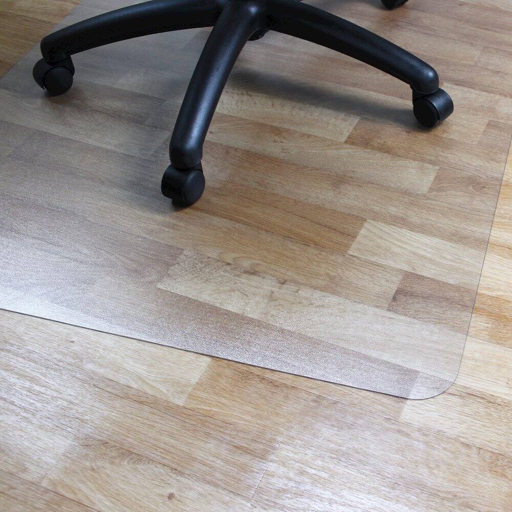Front. Floortex - Vinyl Rectangular Chair Mat for Hard Floor - 48" x 60" - Clear.