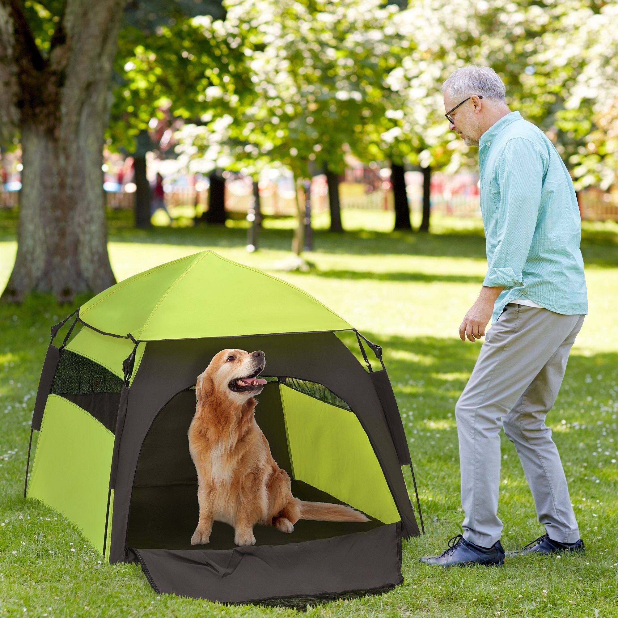 Front. Loheer - Loheer Pop Up Dog Tent Large Portable Pet Camping Beach Shelter Green - Green.