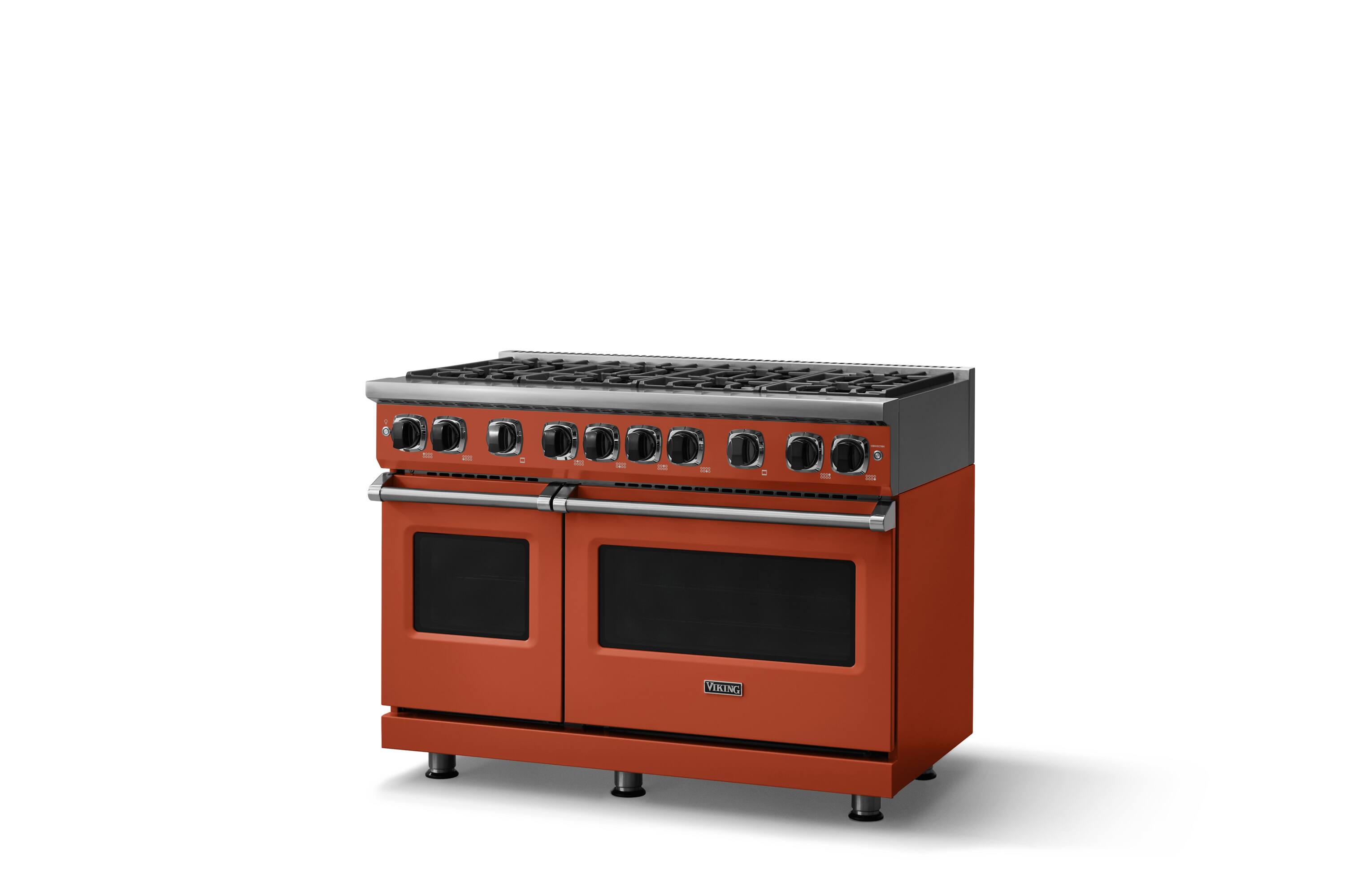 Angle. Viking - 48"W. 7.3 Cu. Ft. Freestanding Sealed 8 Burner Gas Range - Spiced Cider - Spiced Cider.