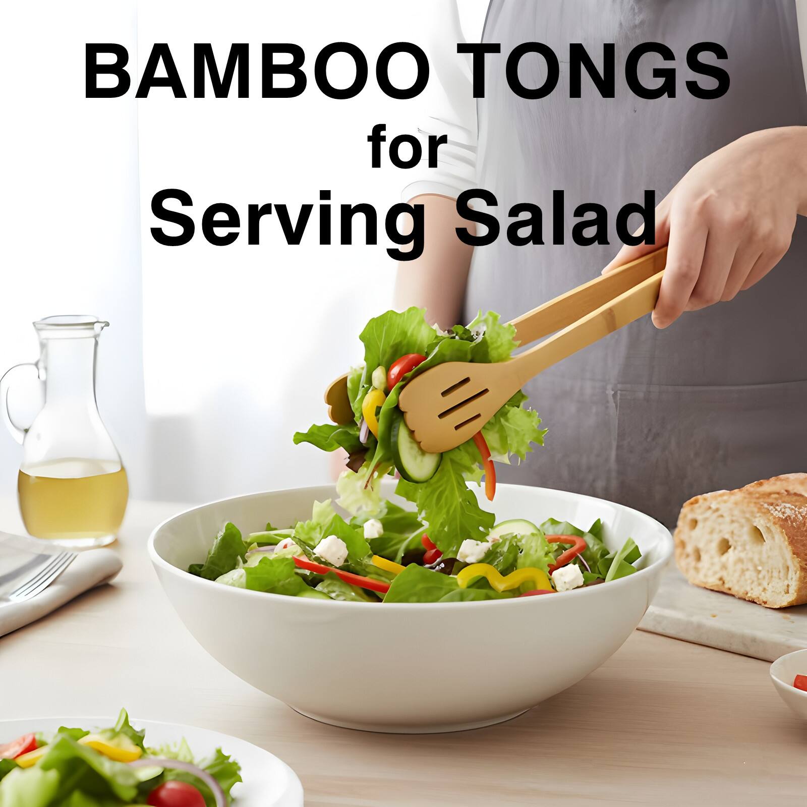 BAMBOO TONGS for Serving Salad