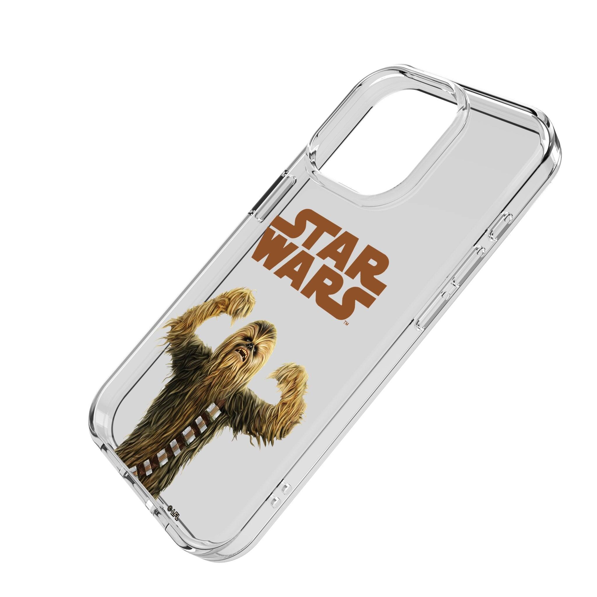 Angle. Keyscaper - Star Wars: A New Hope Color Block Clear Phone Case - Apple iPhone 16 Pro Max - Chewbacca.