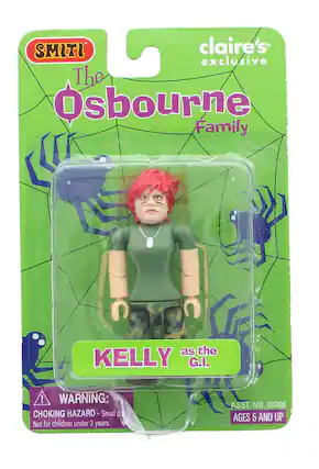 SMITI claire's exclusive The Osbourne Family as the KELLY G.I. ! WARNING: CHOKING HAZARD - Small parts. Not for children under 3 years. ASST. NO. 00006 AGES 5 AND UP
