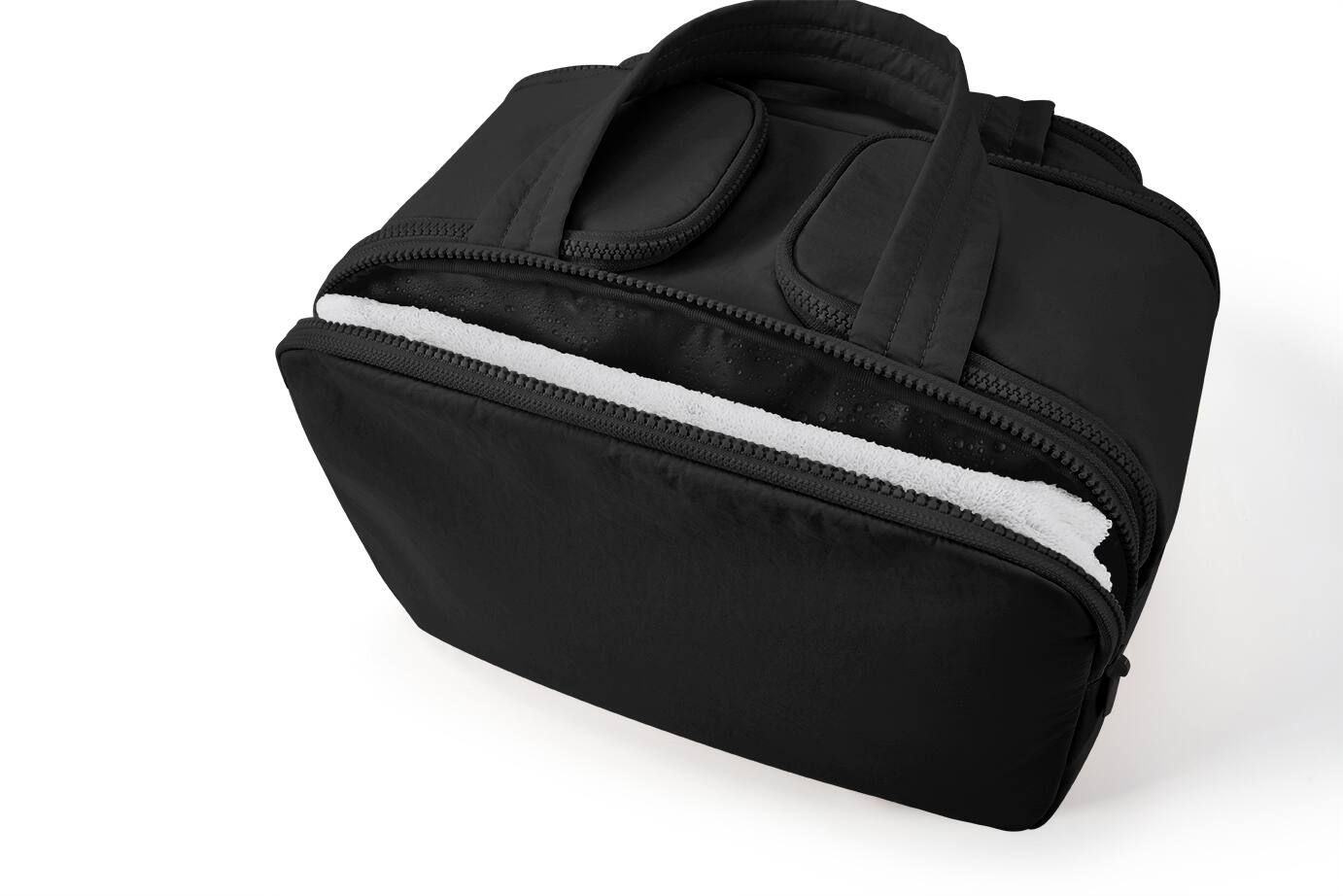 Alt View 4. Bagsmart - Large Capacity Toiletry Bag, Multi-Compartment Cosmetic Organizer with Wet Pocket for Travel & Daily Use - Black.