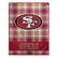 Front. Pegasus - San Francisco 49ers 66" x 95" Oversized Plaid FAN-mily Ultra Cozy Blanket - Multicolor.