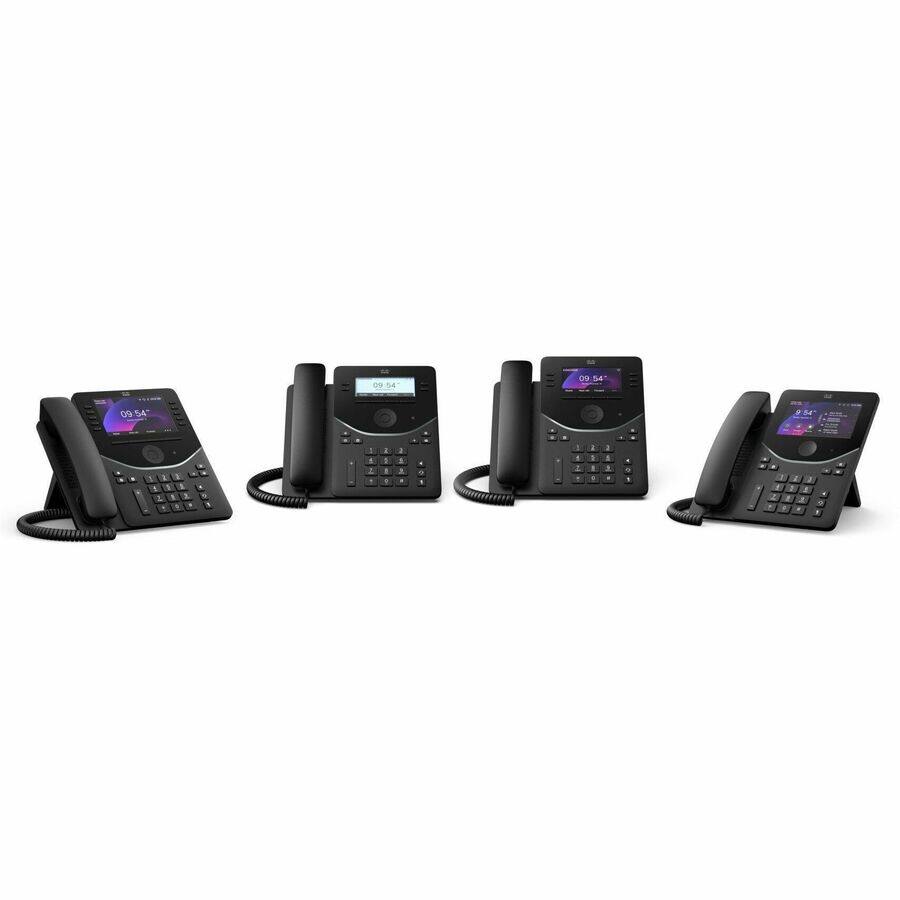 Alt View 1. Cisco Consumer Products - Cisco 9841 IP Phone - Corded - Corded - Desktop, Wall Mountable - Carbon Black - 4 x Total Line - VoIP - 3.5" LCD - 2 x - Carbon Black.