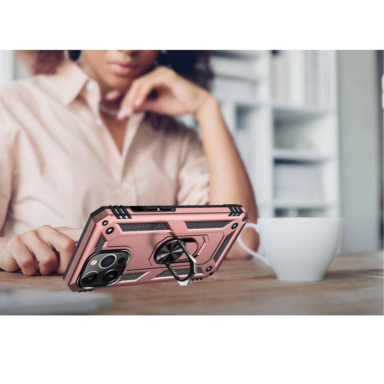 Alt View 15. SaharaCase - Kickstand with Belt Clip Case for Apple iPhone 13 Pro - Rose Gold.